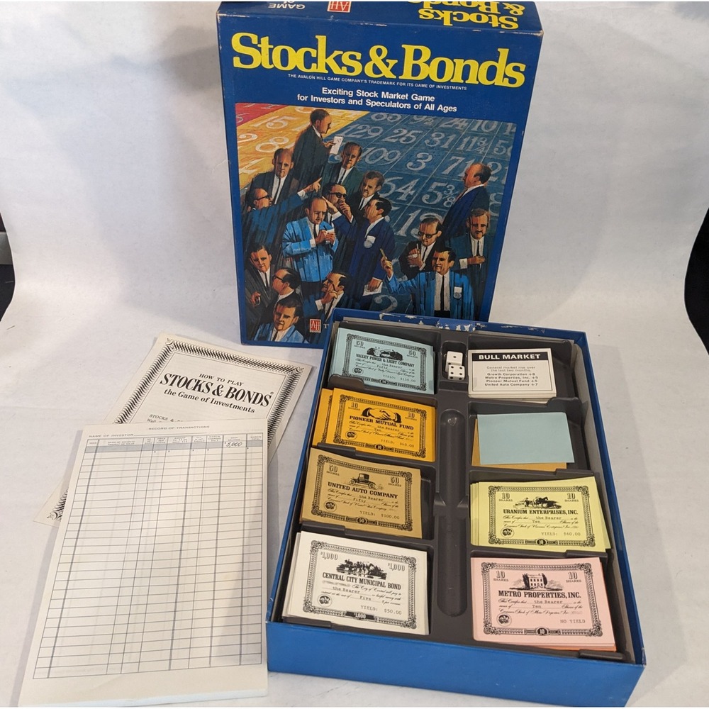 Vtg 1978 Stocks & Bonds Board Game Avalon Hill Bookshelf Game GA-170 Complete - Picture 6 of 9